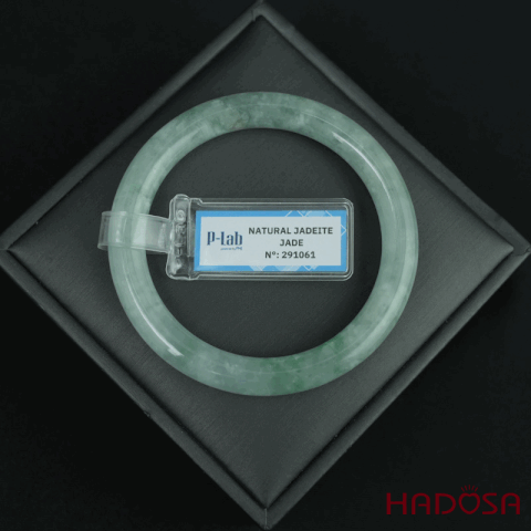 Vòng Ngọc Cẩm Thạch bản tròn xanh đậu ni 53