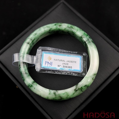 Vòng Ngọc Cẩm Thạch lá hẹ xanh điểm lí ni 54