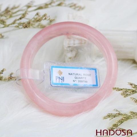 Vòng kiềng thạch anh hồng bản lá hẹ 54mm
