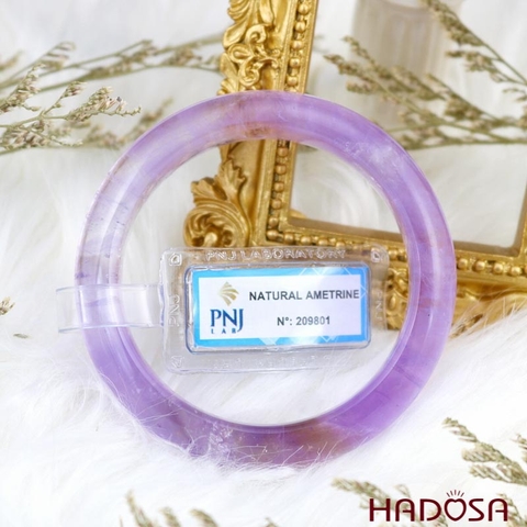 Vòng kiềng thạch anh tím Lavender ni 52mm 4A