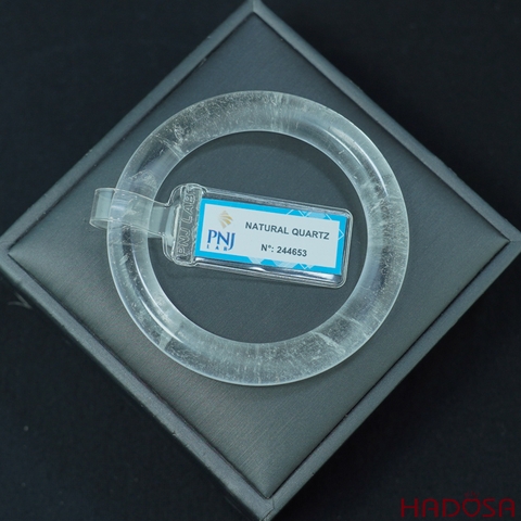 Vòng kiềng thạch anh trắng tròn ni 50mm chuẩn 5A