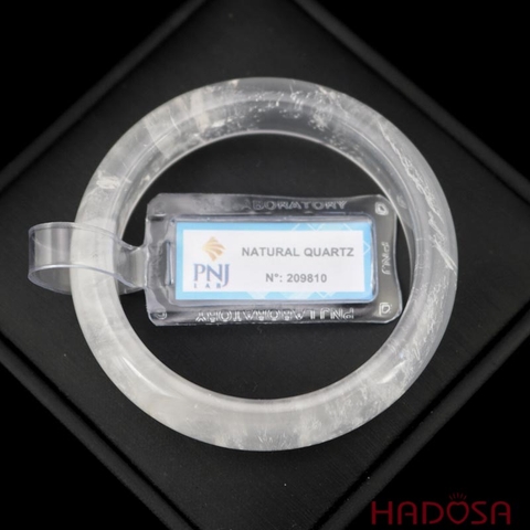 Vòng kiềng thạch anh trắng ni 50mm chuẩn 4A