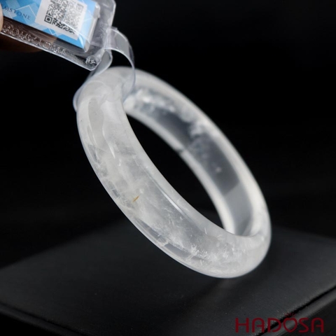 Vòng kiềng thạch anh trắng ni 50mm chuẩn 4A