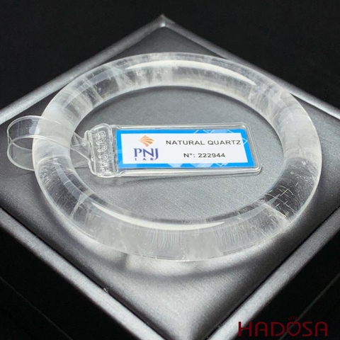 Vòng kiềng thạch anh trắng tròn 53mm 5A