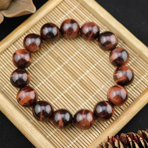 Thạch anh mắt hổ nâu đỏ 14mm 5A