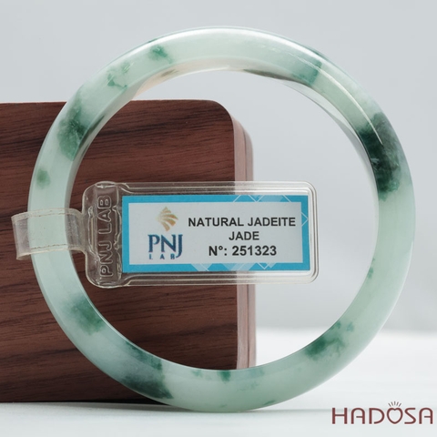 Vòng Ngọc Cẩm Thạch Jade A lá hẹ băng ngọc vân lý ni 55