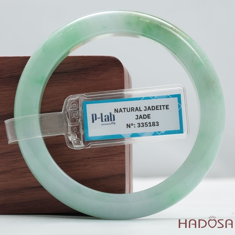 Vòng Ngọc Cẩm Thạch Type A Xanh Lý Bản Lá Hẹ Ni 54