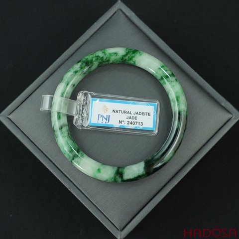 Vòng Ngọc Cẩm Thạch bản tròn xanh vân đậm ni 52