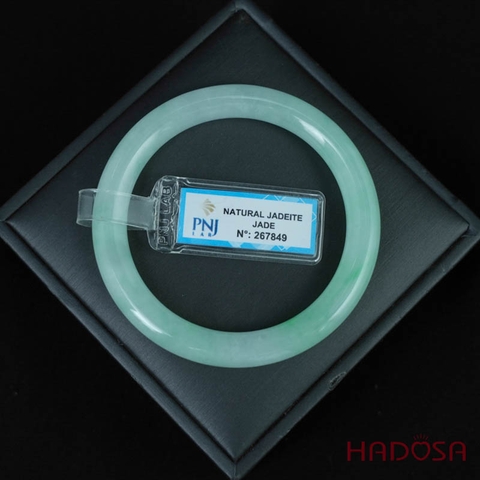 Vòng Ngọc Cẩm Thạch bản tròn xanh trong vân lý ni 53