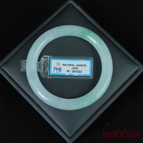 Vòng Ngọc Cẩm Thạch bản tròn xanh trong vân lý ni 53