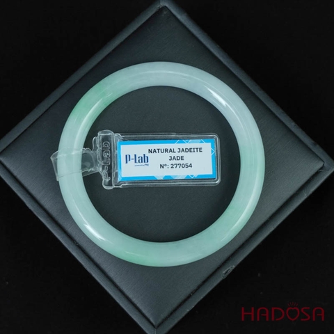 Vòng Ngọc Cẩm Thạch bản tròn xanh trong vân lý ni 55