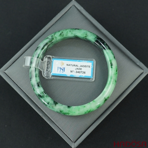 Vòng Ngọc Cẩm Thạch lá hẹ xanh vân đậm ni 56
