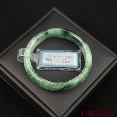 Vòng Ngọc Cẩm Thạch lá hẹ xanh trong ni 52