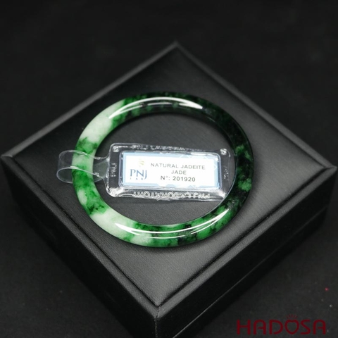 Vòng Ngọc Cẩm Thạch xanh sơn thuỷ lý vân trắng ni 51