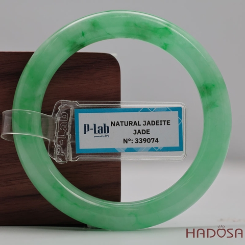 Vòng Đá Cẩm Thạch Xanh Táo Vân Lý Ni 52