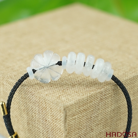 Vòng ngũ điếu đá mặt trăng mix cỏ 4 lá