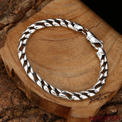 Lắc Tay Bạc 925 Dây Cuba Trơn Bóng