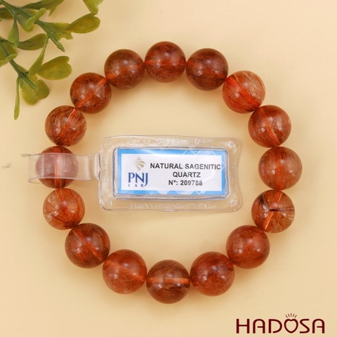 Vòng Thạch anh tóc đỏ 13mm chuẩn 6A