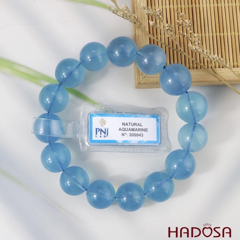 Vòng đá Aquamarine 14mm chuẩn 8A