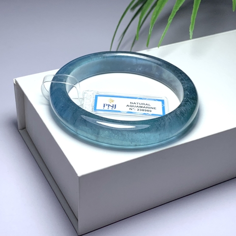 Vòng đá Aquamarine xanh ngọc Vip chuẩn 8A ni 55