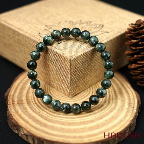 Vòng tay đá Mắt Rồng xanh 07mm 5A