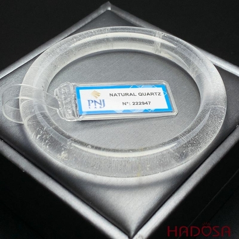 Vòng kiềng thạch anh trắng tròn ni 56mm chuẩn 5A