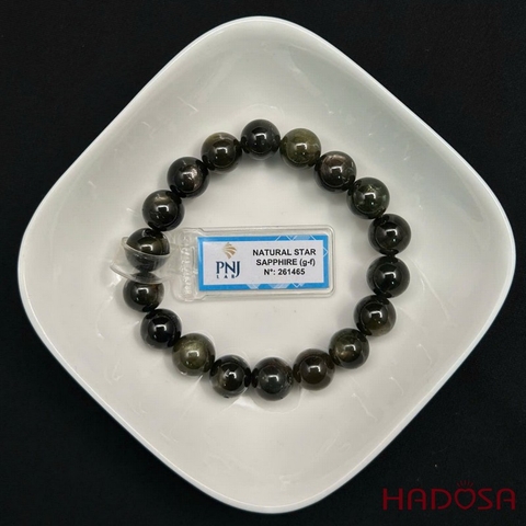 Vòng đá Sapphire ánh titan cao cấp 10.5mm chuẩn 5A