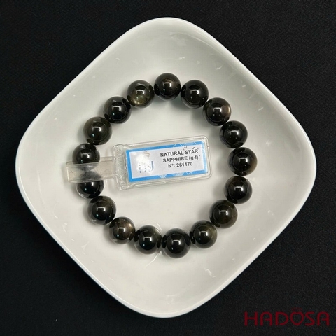 Vòng đá Sapphire ánh titan cao cấp 11.5mm chuẩn 5A