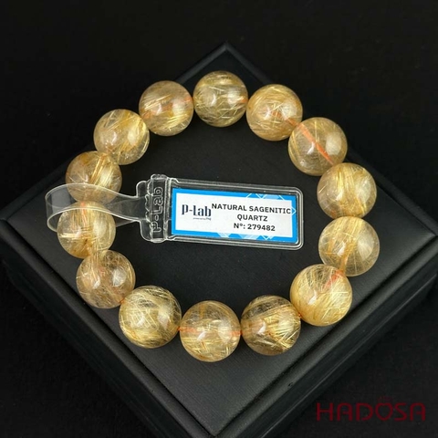 Vòng tay Thạch Anh tóc vàng 15mm cao cấp chuẩn 6A