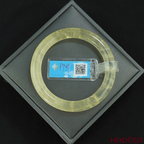 Vòng kiềng thạch anh vàng tròn ni 53mm 4A