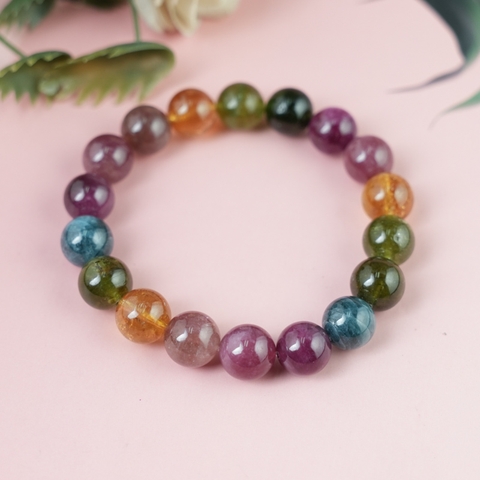 Vòng tay Tourmaline Hồng Lục Bảo 10mm chuẩn 6A