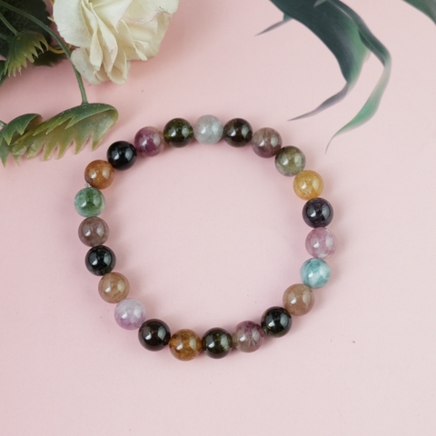 Vòng tay Tourmaline Hồng Lục Bảo 8mm chuẩn 4A
