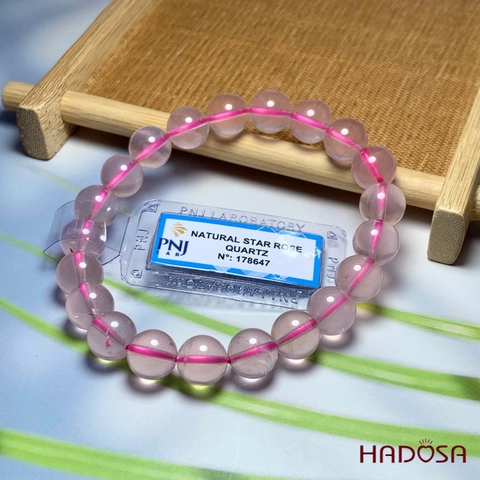 Vòng Thạch anh hồng sao 9mm 6A