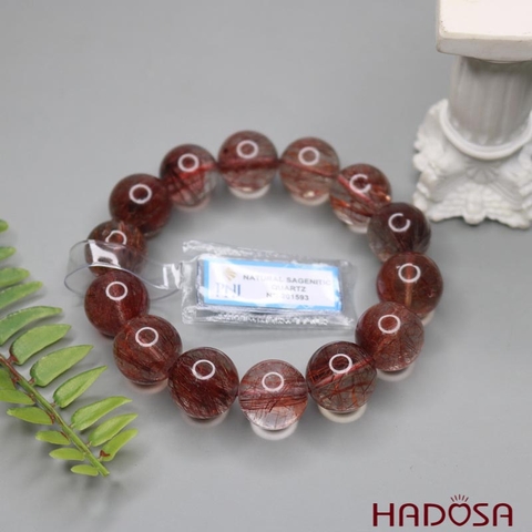 Vòng Thạch anh tóc đỏ 16mm chuẩn 6A