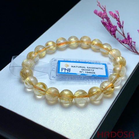 Vòng Thạch Anh tóc vàng 08mm chuẩn 7A+