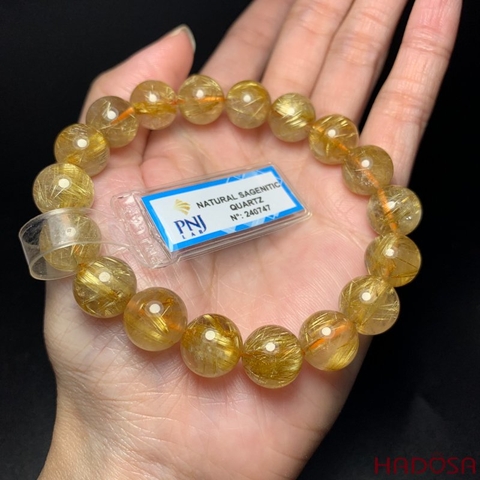 Vòng Thạch anh tóc vàng 11mm chuẩn 6A