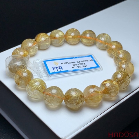 Vòng Thạch anh tóc vàng 11mm chuẩn 6A