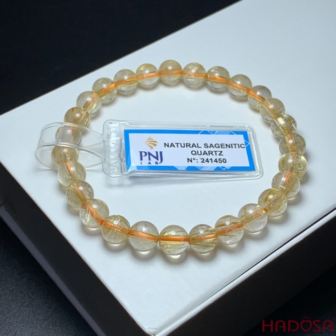 Vòng Thạch Anh tóc vàng 7mm chuẩn 5A