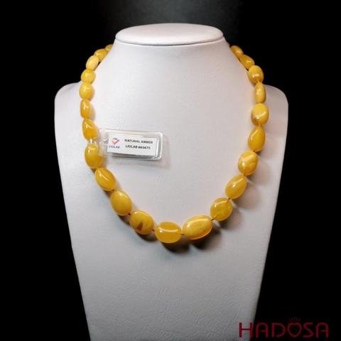 Vòng cổ Hổ Phách vàng sáng Baltic cao cấp