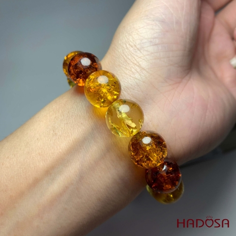 Vòng Hổ Phách màu hỗn hợp 12mm