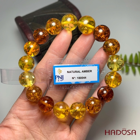 Vòng Hổ Phách màu hỗn hợp 12mm