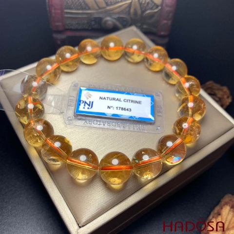 Vòng tay Thạch Anh Vàng 11mm 5A