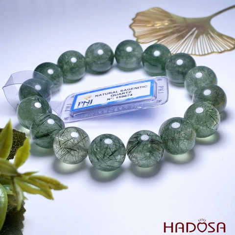  Vòng đá Thạch Anh Tóc xanh 13mm chuẩn 5A