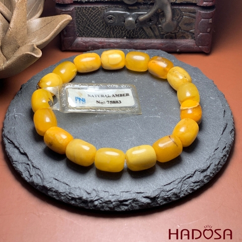 Vòng Hổ Phách mật lạp hạt đốt 9x12mm