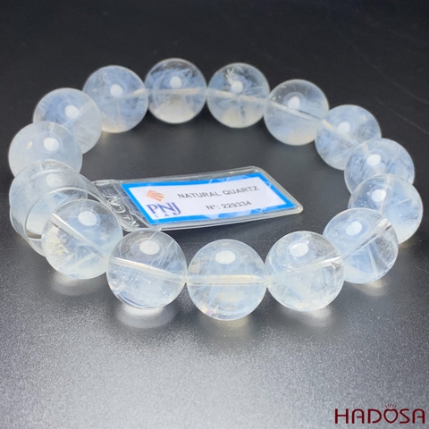 Vòng Thạch anh trắng ánh trăng 14mm chuẩn 8A