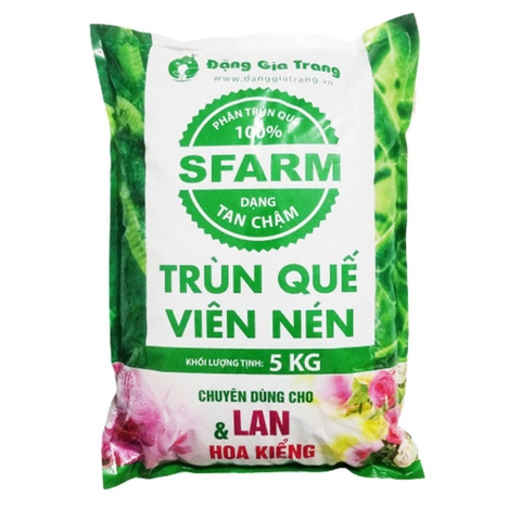 Phân trùn quế Sfarm viên nén tan chậm chuyên cho hoa kiểng, cây cảnh - 5kg