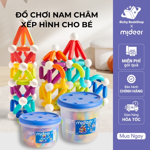 Đồ Chơi Xếp Hình Nam Châm Cầu Vồng Mideer Rainbow Magnetic Building Sticks - Đồ chơi xếp hình sáng tạo cho bé