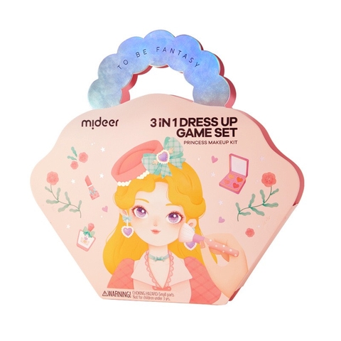 Mideer 3in1 Dress up game set Princess Fantasy Makeup - Bộ trang điểm và thiết kế tổng hợp cho bé