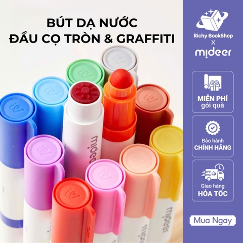 Bút màu dạ nước đầu tròn Mideer Round-tip Washable Marker