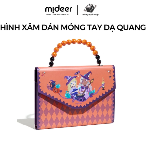 Hình xăm cho bé, dán móng tay phát sáng Mideer Halloween dress up sticker pack